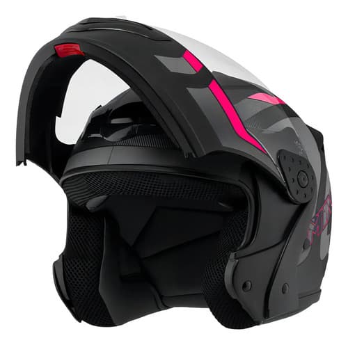 Capacete Robocop Escamoteável Fechado Mixs Gladiator Delta S Cor Cinza Rosa Fosco Tamanho do capacete 62