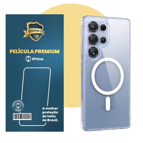 Kit Capa Capinha Magnética Para Galaxy S25 Ultra E Outros, Case Transparente Com Película De Proteção Nanoshield Danet
