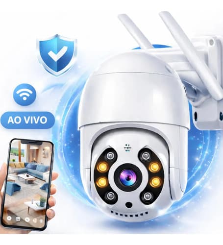 Câmera de Segurança Externa Maxnova PTZ Wi-Fi 360° 4MP Full HD à Prova D’Água