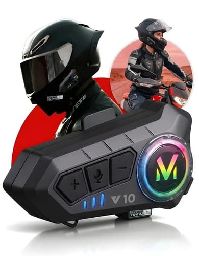 Fone de Ouvido Hardline V10 Bluetooth 5.3 para Capacete, Com Redução de Ruído