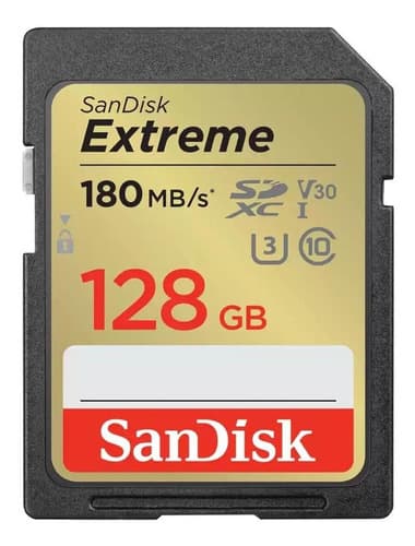 Cartão De Memória Sdxc Sandisk 128gb Cartão Sd 180mbs V30