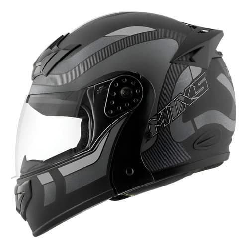Capacete Escamoteável Mixs Gladiator Articulado Cor Preto/grafite/cinza Desenho Delta Tamanho Do Capacete 56
