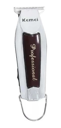 Maquina Acabamento Detalhe Cabelo Barba Sem Fio Kemei 9163 Cor Prateado