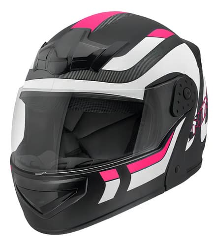 Capacete Robocop Escamoteável Fechado Mixs Gladiator Delta S Tamanho Do Capacete 56 Cor Branco Rosa Fosco