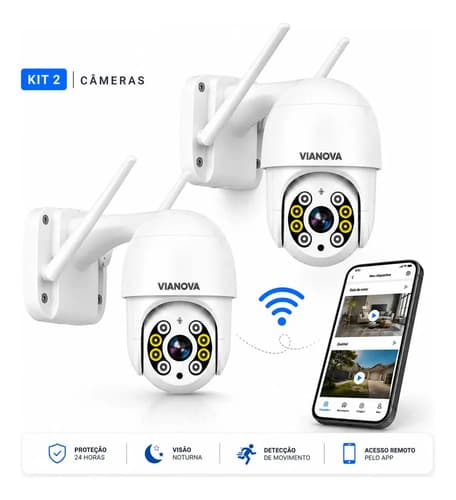 Kit 2 câmeras Ip Yoosee Prova D'água Infravermelho Externa Wifi