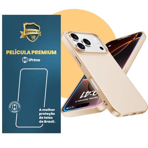Kit Capa Capinha Slim Pro Acrílica Para iPhone 17 Pro Max Case Ultra Fina Fosca Com Película De Proteção Nanoshield