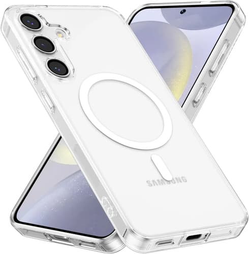 Capa Capinha Magnética Para Galaxy S24 Normal E Outros, Case Transparente Com Carregamento Por Indução