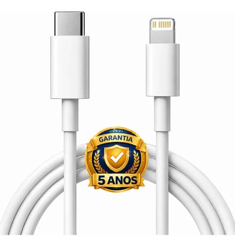 Cabo Carregador Turbo Tipo C Para iPhone 8 X Xr 11 12 13 14 Pro Max Cor Branco Dtimp