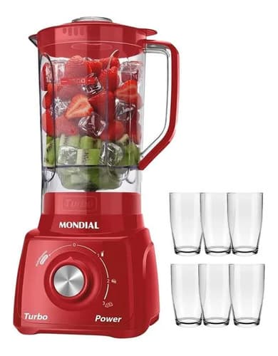 Liquidificador Mondial L99-fr Turbo Power Vermelho - Vermelho