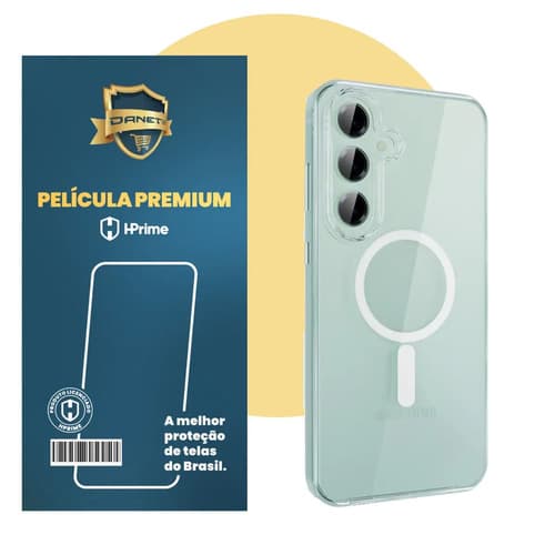 Kit Capa Capinha Magnética Para Galaxy S25 Normal E Outros, Case Transparente Com Película De Proteção Nanoshield Danet