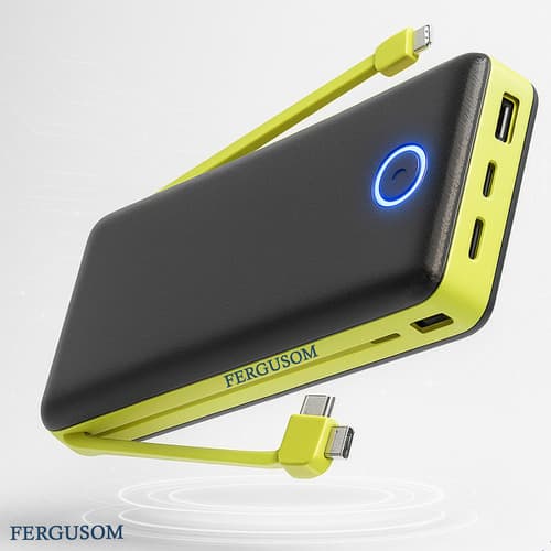 Power Bank 10000mah Carregador Portátil Turbo Rápido Universal Celular - Marca Fergusom - Melhor Carregador Portátil Compatível Com iPhone Notebook Relógios Android Mac Ios Samsung Apple 10000mah