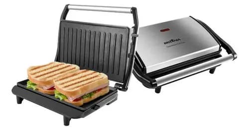 Sanduicheira Grill Elétrica Britânia Press Inox Placas Antiaderentes