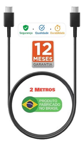 Plus Do Brasil Cabo Usb Duplo Tipo C 2 Metros 3A Compativel Com Samsung Motorola Xiaomi Apple Iphone 17 16 15 Pro Max Ps5 Premium Blindado Fabricado No Brasil