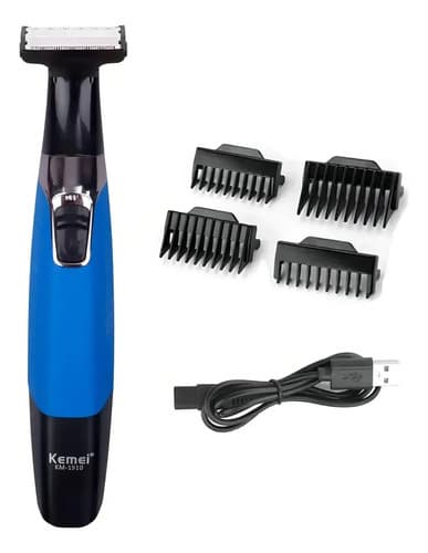 Kemei Barbeador Eletrico 1910 Removedor Pelos Intimo Mas Fem Azul