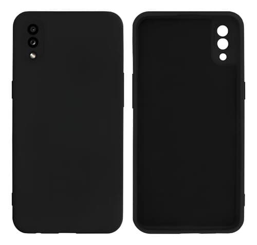 Capa Capinha Silicone Aveludada Para Samsung Galaxy A02 Cor Preto