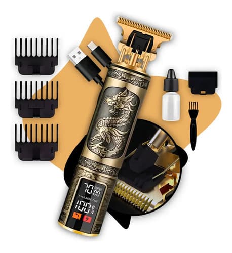 Maquina Barbear Maquininha Dragao Cortar Cabelo Barba Elétrica Aparador Depilador Intimo Pelos Masculino - Crowley