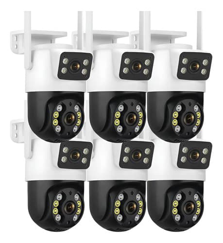 Kit 6 Camera Segurança A31 Icsee Prova D'agua Lente Dupla Cor Branco/preto Estary Shop