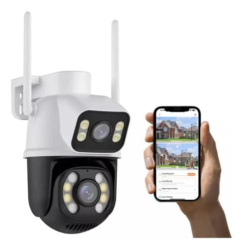 Câmera De Segurança Ip Wi-fi Lente Dupla A28B Externa Visão Noturna Cor Branco/preto G.Eye