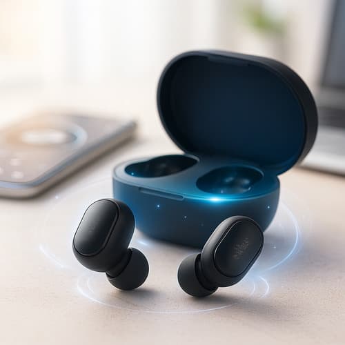 Fone Bluetooth TWS Davely D981 Sem Fio Bluetooth 5.0 com Estojo de Carregamento Som Estéreo In Ear para Android iPhone Jogos Música Chamadas e Atividades Esportivas Preto