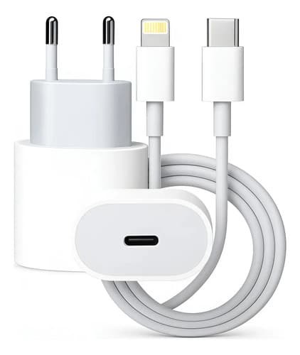 Carregador Turbo 20w Compatível iPhone Usb-c Com Cabo 1m Bivolt Carregamento Turbo Compatível iPhone 7 8 X Xr 11 12 13 14 Compacto Seguro Celular Casa Escritório Parede Branco