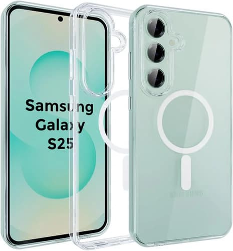 Capa Capinha Magnética Para Galaxy S25 Normal E Outros, Case Transparente Com Carregamento Por Indução