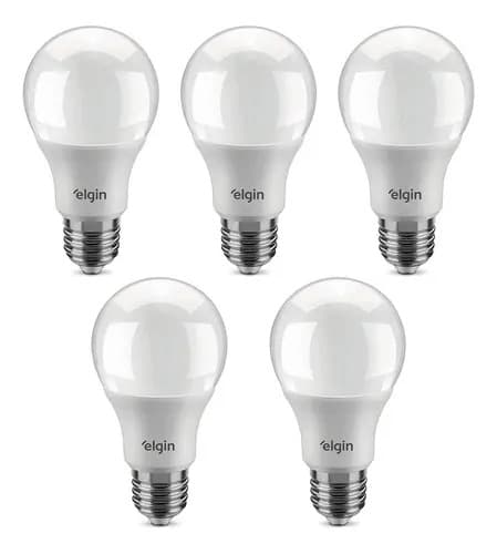 Kit 05 Lâmpadas Bulbo Led Elgin A60 15w 6500k Branco Cor da luz Branco-frio