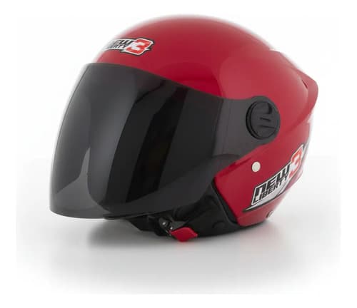 Capacete Moto Aberto Pro Tork New Liberty Three Vermelho Tamanho 58 Desenho Solid Viseira Cristal