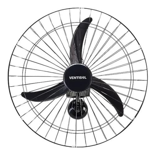 Ventilador De Parede Oscilante 3 Pás Preto 60cm New Ventisol Estrutura New Preto Diâmetro 60 Cm Material Das Pás Plástico