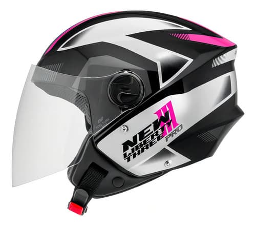 Capacete Aberto Pro Tork New Liberty Three Pro Brilhante Cor Rosa Tamanho do capacete 60