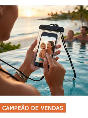 Capa Bolsa A Prova Dágua Impermeável Universal Para Celular Cor Preto