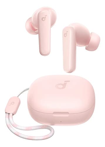 Fone De Ouvido Soundcore P20i Bluetooth 5.3 Grave Potente Drivers 10mm 30h Bateria Carregamento Rápido App Personalização De Som Via App Ipx5 2 Mics Ia Para Chamadas Claras Case Compacto Cor Rosa