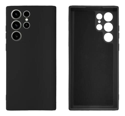 Capa Capinha Silicone Aveludada Para Galaxy S22 Ultra Cor Preto