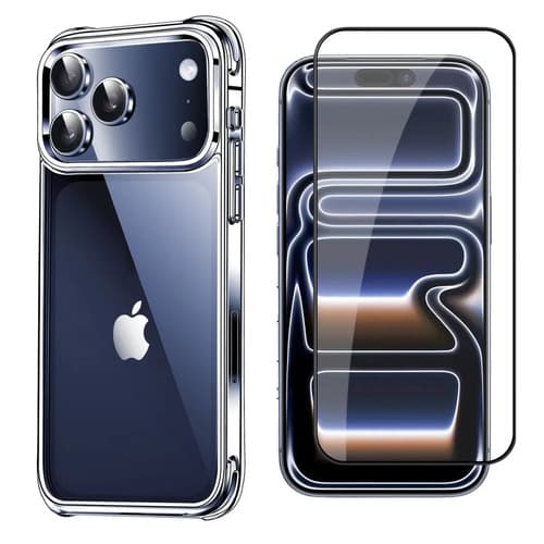 Kit Capa Capinha Transparente Para iPhone 17 Pro E Película 3d Danet Full Cover Anti Impacto