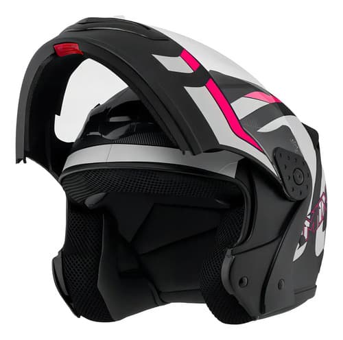 Capacete Robocop Escamoteável Fechado Mixs Gladiator Delta S Cor Branco Rosa Fosco Tamanho do capacete 62