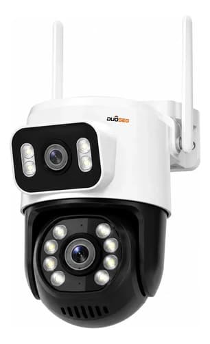 Camera Segurança Externa Lente Dupla Rastreamento Zoom A28b Cor Branco iCSee DUOSEG