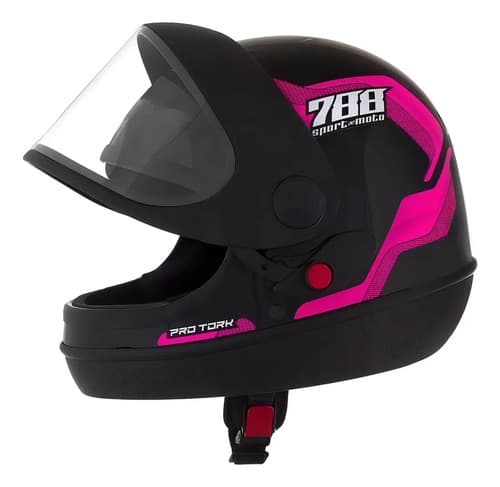 Capacete Para Moto Pro Tork Sport Moto 788 Cor Rosa Tamanho do capacete 56