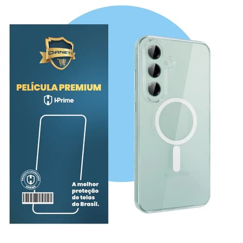 Kit Capa Capinha Magnética Para Galaxy S25 Normal E Outros, Case Transparente Com Película De Vidro Temperado Proteção Danet