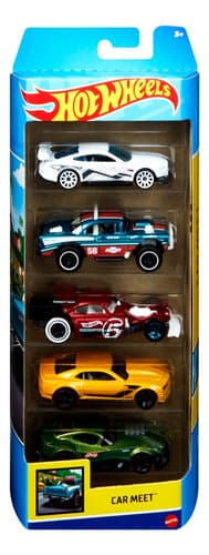Hot Wheels Cartela De Carrinhos Com 5 Mattel - O Kit Cor Multicolor
