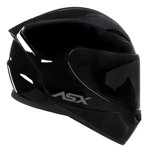 Capacete Asx City Solid Preto Brilhante + Viseira Fumê Desenho Solido Tamanho Do Capacete 54 / Xs