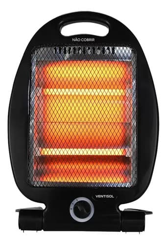 Aquecedor Elétrico Quartzo Doméstico 800w Ventisol Preto