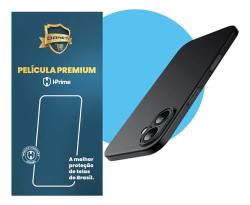 Kit Capa Capinha Slim Pro Acrílica Para iPhone 17 Normal Case Ultra Fina Fosca Com Película De Vidro Temperado 9h Danet