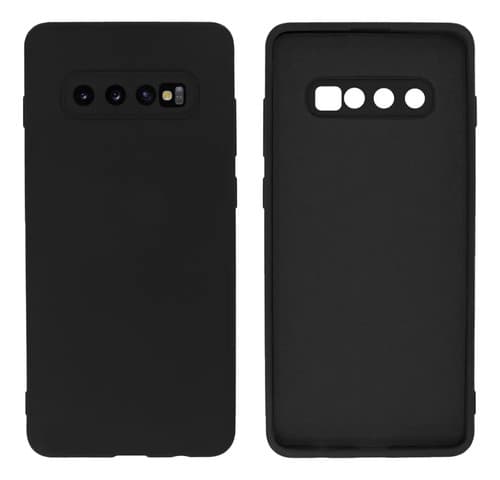 Capa Capinha Silicone Aveludada Para Galaxy S10 Plus / S10+ Cor Preto