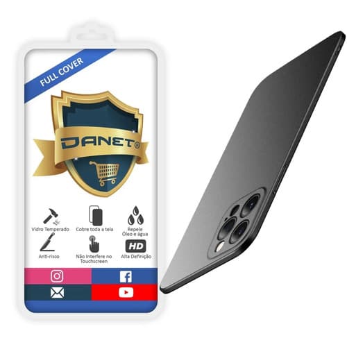 Kit Capa Capinha Slim Pro Acrílica Para iPhone 16 Pro Max Case Ultra Fina Fosca E Película De Vidro Temperado 3d Danet