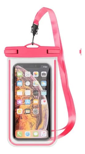 Capa Bolsa A Prova Dágua Impermeável Universal Para Celular Cor Rosa