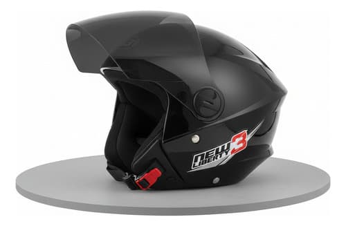 Pro Tork New Liberty Casco de Moto Three Negro Liso Abierto Talla 58