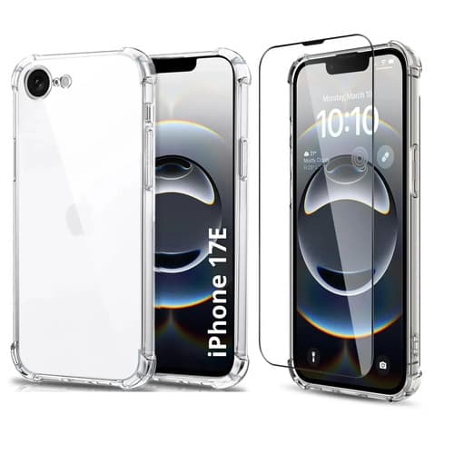 Kit Capa Capinha Transparente Para iPhone 17e Case E Película 3d Danet Full Cover Anti Impacto
