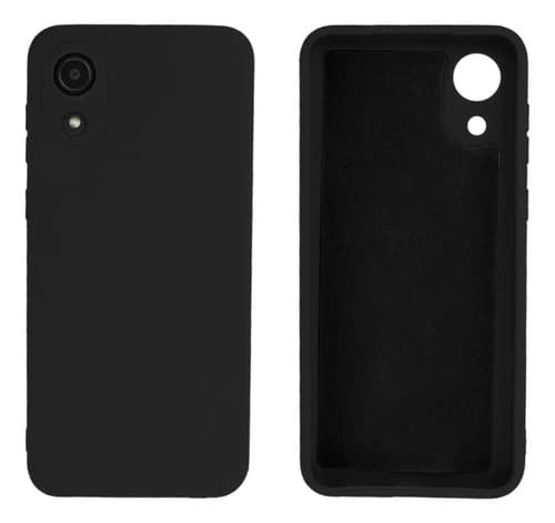 Capa Capinha Silicone Aveludada Para Samsung Galaxy A03 Core Cor Preto