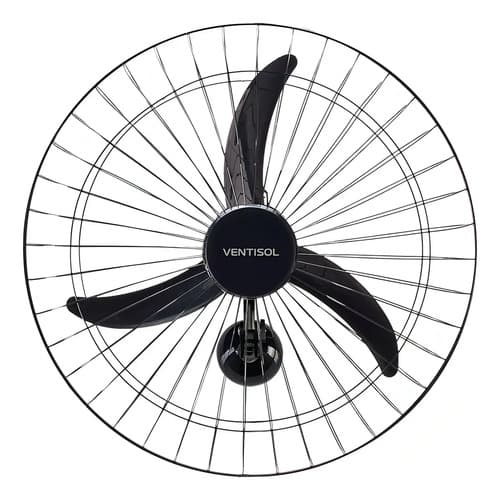 Ventilador De Parede Ventisol New 50cm Grade Aço 3 Pás Preto