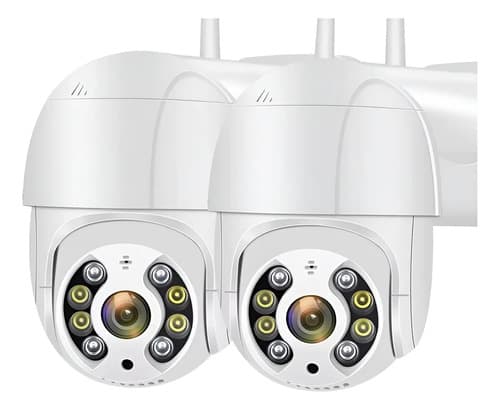 Kit 2 Câmeras de Segurança iCSee A8 PTZ Wi-Fi com Visão Noturna para Exterior e Interior
