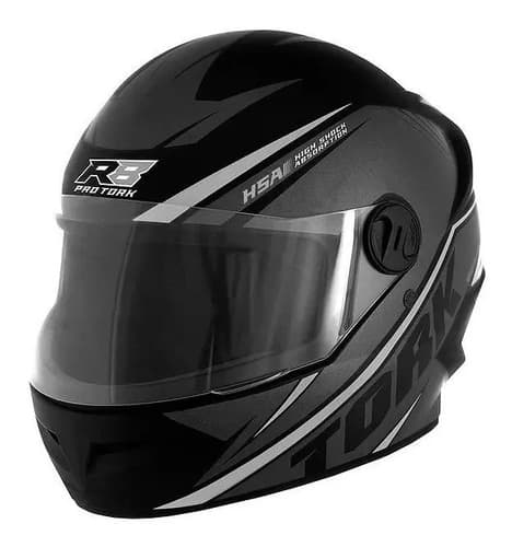 Capacete integral para bicicleta Pro Tork New Liberty R8 preto e prata tamanho 58